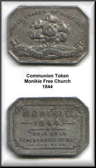 Monikie Free Church, Communion Token, 1844