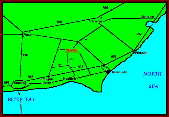 Local routes to the Monikie area  
