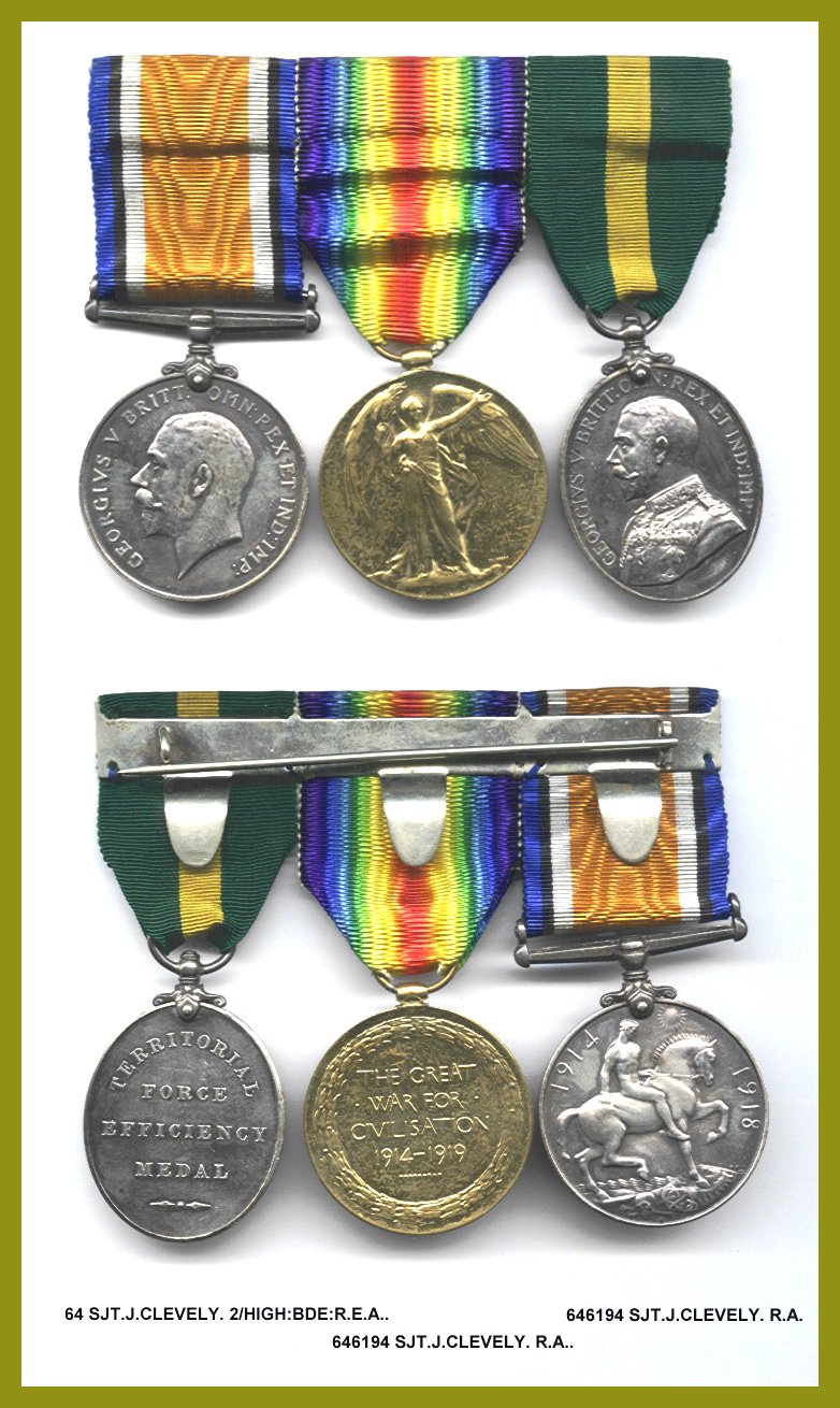 World War One medals, on clasp